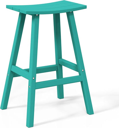 WestinTrends Malibu Malibu 29 Inch High Backless Seat Bar Stools (Set of 3), Turquoise