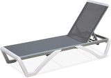 Domi Chaise Lounge Outdoor, Patio Lounge Chair with Aluminum Frame, All Weather Pool Lounge Chair for Deck Lawn Backyard - Photo 1