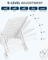 FOOWIN Chaise Lounge Chair Set of 2，HDPE Lounge Chair Outdoor with 5 Positions - Photo 5