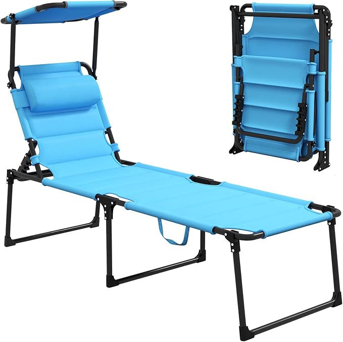 3-in-1 Oversized Sun Tanning Chair with Mat & Face Hole - Photo 1
