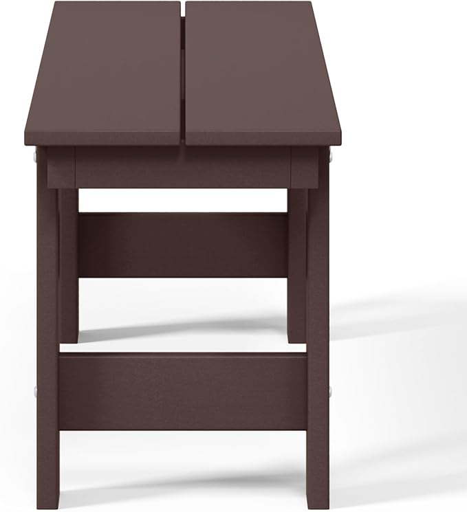 WestinTrends Ashore Outdoor HDPE 48" Modern Backless Patio Bench, Dark Brown