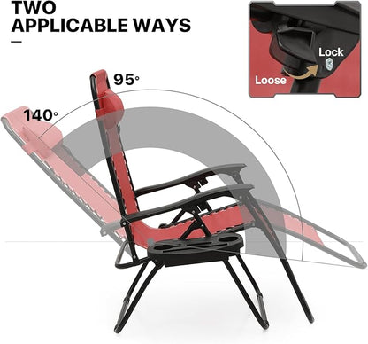 MoNiBloom Zero Gravity Chair Outdoor Folding Patio Lounge Chair for Outside Reclining Lawn Chair Recliner Beach Chair for Adults, Maroon