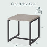 Belord Small Outdoor Side Table: 50 Lbs Weight Capacity Square Metal Patio Side Table with Anti-Rust Frame - Photo 2