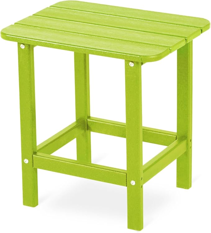 Aoodor 19'' Adirondack Side Table, Rectangular HDPE End Table, Weather Resistant and Easy Maintenance, Apple - Photo 1