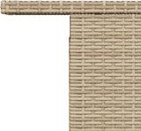 Adjustable Height Garden Table with Acacia Wood Top, Beige PE Rattan - Photo 9