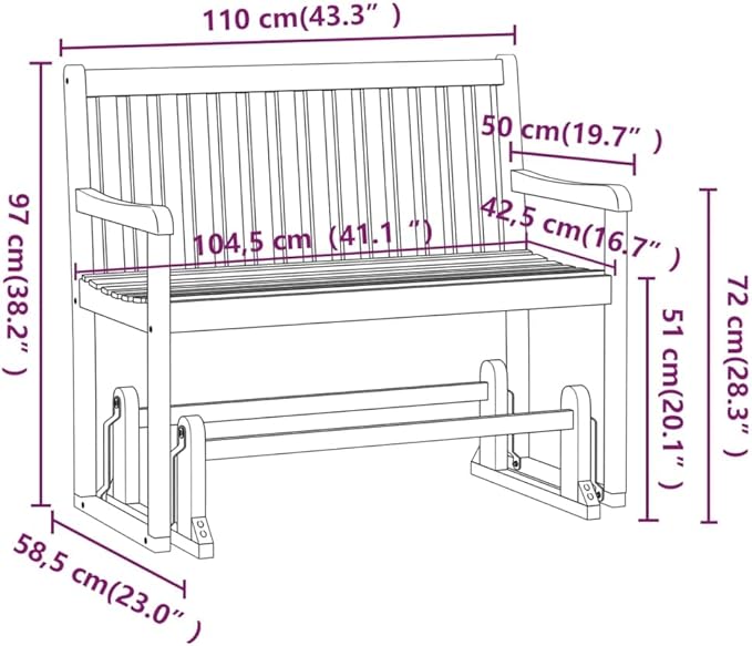 (Fast Delivery) Patio Garden Bench Outdoor Benches - Perfect for The Front Porch, Patio, Deck - Photo 2