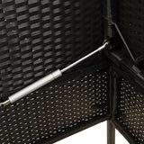 Garden Bench Deck Bench Patio Bench with Cushions Black Poly Rattan - Photo 8