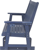 HIPS Patio Glider with Cup Holders, Durable Poly Lumber Material, All-Weather Resistant - Photo 8