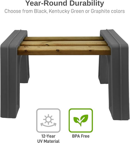 RTS Home Accents Custom Length Lightweight Indoor or Outdoor Backless Bench Ends, (Wood & Screws Sold Separately), Graphite