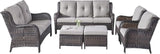 Rilyson Wicker Patio Furniture Set - 6 Piece Rattan Outdoor Sectional Conversation Sets with 1 Sofa, 1 Loveseat - Photo 3