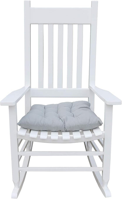 HomVent Wood Rocking Chair, 280 Lbs Heavy Duty Rocking Rocker Chair, Backyard and Patio Porch Rocker with Wide Seat and Armrest for Outdoor& Indoor Use， Cushion not Include (White 1)