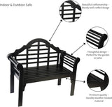 Plow & Hearth Weatherproof Lutyens Eucalyptus Wood Garden Bench | Foldable Patio Bench - Photo 6