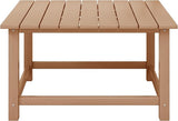 WestinTrends Malibu Low Outdoor HDPE Square Patio Coffee Table, Teak - Photo 3