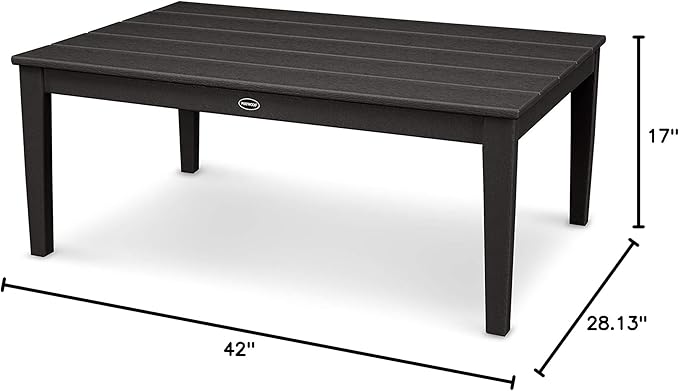 POLYWOOD® Newport 28" x 42" Coffee Table in Black - Photo 3