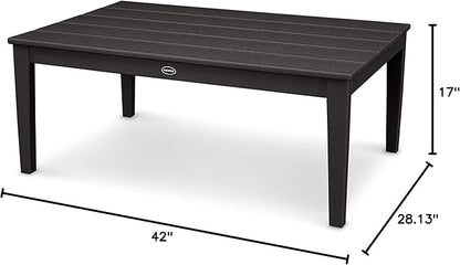POLYWOOD® Newport 28" x 42" Coffee Table in Black