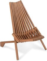 Wooden Folding Chair for Outdoor - Low Profile Acacia Wood Lounge Chair with FSC Certified - Fully Assembled Outdoor - Photo 1