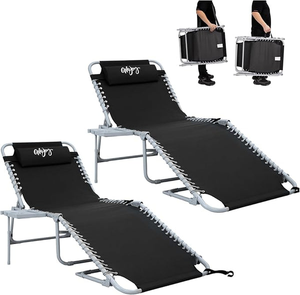 #WEJOY 2 Pack Outdoor Chaise Lounge Chair - Portable Folding Patio Pool Lounge Chair - Photo 1