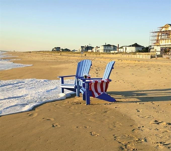 Leisure Lawns Poly Plastic Fanback Adirondack Chair, Outdoor Patio Chair - Amish Made in USA (Cedar)