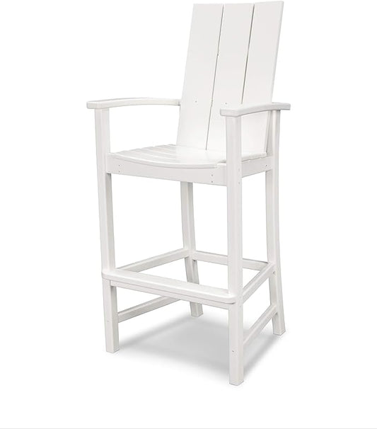 POLYWOOD® Modern Adirondack Bar Chair, White