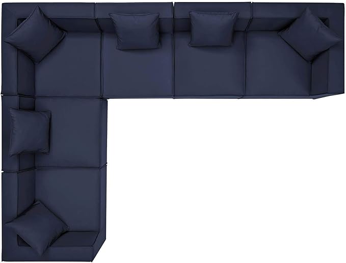 Modway EEI-4385-NAV Saybrook Patio Upholstered 6-Piece Sectional Sofa in Navy - Photo 4
