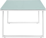 Modway Fortuna Aluminum Glass Outdoor Patio 44" Coffee Table in White - Photo 5
