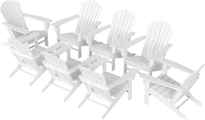WestinTrends Dylan Outdoor Adirondack Chair (Set of 8), White