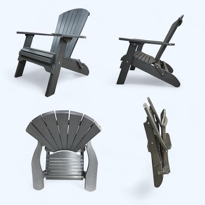 Deluxe Folding Poly Adirondack Folding Chair (Coastal Gray)