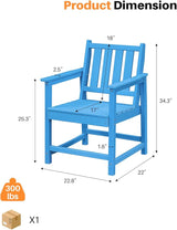 Patio Dining Chair Set of 2, HDPE Outdoor Dining Chair, Ergonomic HDPE Dining Chairs with Deep Seating - Photo 4