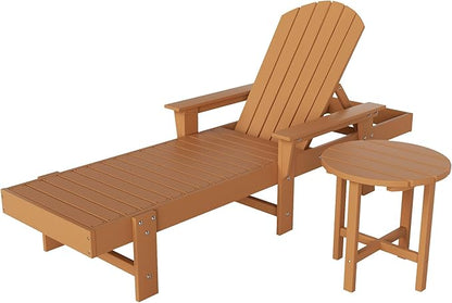 WestinTrends Dylan 2 Piece Adirondack Reclining Chaise Lounge with Arms Teak