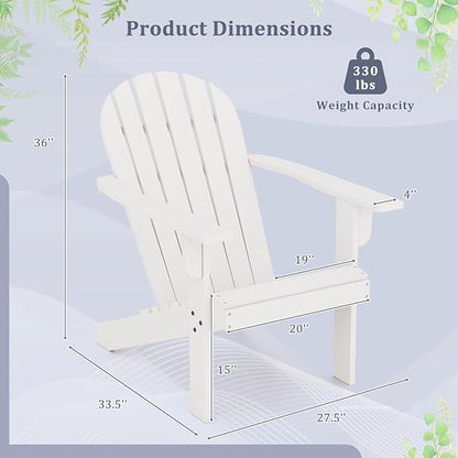 Giantex Acacia Wood Adirondack Chair Set of 4, Outdoor Fire Pit Chair with 105° Inclined Seat, High Backrest, 4" Wide Armrests, Patio Lounge Chair for Outside, Lawn, Backyard, Garden, Deck, Porch
