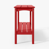 WestinTrends Malibu 55" Outdoor Patio HDPE Adirondack 2-Tier Shelf Console Table, Red - Photo 5