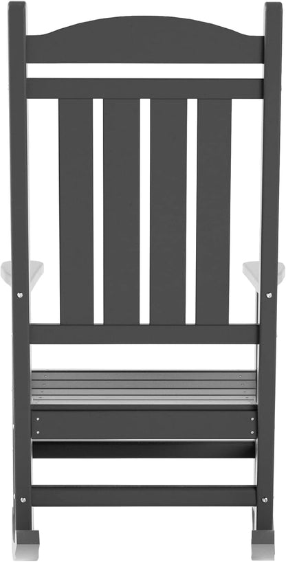 WO Home Furniture Patio Rocking Chair Farmhouse Outdoor HDPE UV Weather Resistant (Grey)