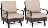 Sophia & William Extra Large Outdoor Patio Motion Sofa Chairs Set 2 PCS Heavy-Duty Metal Porch Furniture with High Back - Photo 1