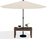 SERWALL Outdoor Coffee Table with 9FT Umbrella, HDPE Patio Coffee Table for Outside, Rectangle - Photo 1