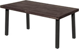 Flamaker Dining Table for 6 FSC Acacia Wood Indoor Outdoor Home Kitchen Table with Iron Legs Large Rectangular Patio - Photo 3