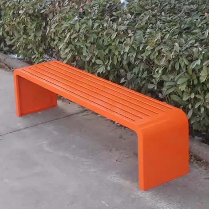 Outdoor Bench, Metal Garden Bench, Park Bench, Weatherproof Bench with Metal Frame, for Gardens, Balconies and Terraces (Color : H, Size : 100cm)