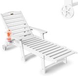 Lounge Chair Outdoor, Chaise Lounge Outdoor, HDPE 6-Position Lounge Chair for Outside - Photo 1