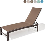 Pellebant Outdoor Lounge Chair, Patio Aluminum Chaise Lounge with Adjustable Backrest - Photo 3