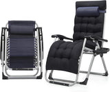 Athena Collection 3 in 1 Patio Lounge Chair Foldable Camping Chair with Headrest Chaise Lounge Nap Chair with Removable - Photo 1
