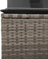 Gray Canopy Double Sun Lounger 31.3" x 21.1" x 21.7" Outdoor Patio Chaise Lounge for Pool Garden Balcony Lounge Chair - Photo 9
