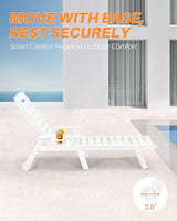 HDPE Patio Chaise Lounge Chair, 78.4'' Adjustable Outdoor Lounger - Photo 7