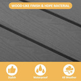 2 Tier Outdoor Side Table with Wood-Like Grain, 16.6" HDPE Adirondack Table Patio Side Table - Photo 5