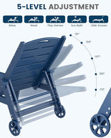 FOOWIN Chaise Lounge Chair，HDPE Lounge Chair Outdoor with 5 Positions - Photo 5