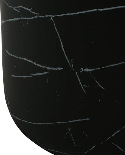 Christopher Knight Home Outdoor Round Side Table,Patio Garden Stool End Coffee Table,Decorative Accent Table for Patio,or Balcony,Lightweight Concrete Material,Black Marble