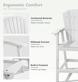 PASAMIC Tall Adirondack Chairs Set of 2, All-Weather HDPE Bar Height Patio Chairs with Double Tray - Photo 4