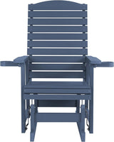 Poly Lumber Patio Glider with Cup Holders, High Backrest and Deep Contoured Seat, HIPS Material, All-Weather Resistant - Photo 8