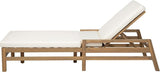 5-Position Adjustable Outdoor Chaise Lounge Set of 2, Solid Wood Patio Recliner Chair with Thick Cushions for Pool - Photo 8