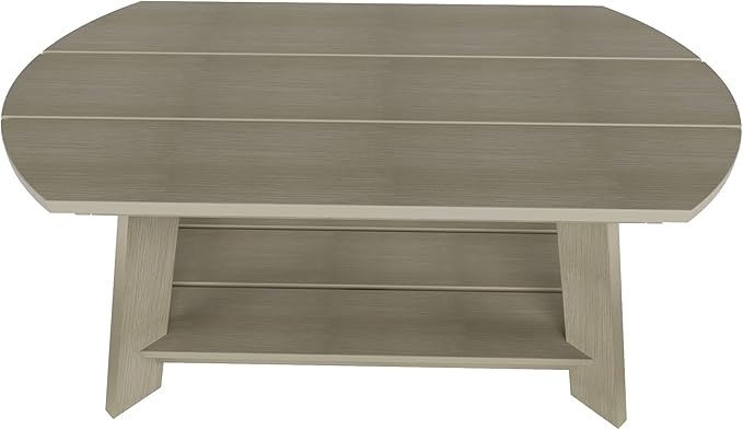 WestinTrends Tuscany Outdoor Coffee Table, All Weather HIPS 2 Tier Patio Adirondack Coffee Table, Weathered Gray