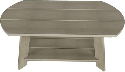 WestinTrends Tuscany Outdoor Coffee Table, All Weather HIPS 2 Tier Patio Adirondack Coffee Table, Weathered Gray