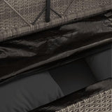 Garden Bench Deck Bench Patio Bench with Cushions Gray Poly Rattan - Photo 9